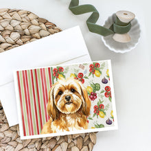 Load image into Gallery viewer, Gold Lhasa Apso Vegetables Greeting Cards Pack of 8