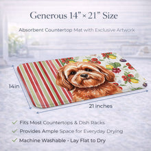 Load image into Gallery viewer, Red Lhasa Apso Vegetables Dish Drying Mat