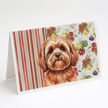 Load image into Gallery viewer, Red Lhasa Apso Vegetables Greeting Cards Pack of 8