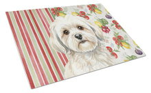 Load image into Gallery viewer, White Lhasa Apso Vegetables Glass Cutting Board