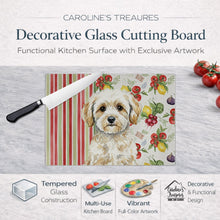 Load image into Gallery viewer, Maltipoo Vegetables Glass Cutting Board