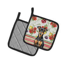 Load image into Gallery viewer, Manchester Terrier Vegetables Pair of Pot Holders