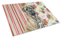 Load image into Gallery viewer, Brindle Mastiff Vegetables Glass Cutting Board