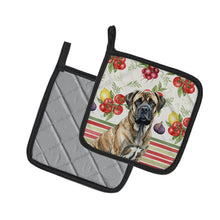 Load image into Gallery viewer, Brindle Mastiff Vegetables Pair of Pot Holders