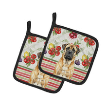 Load image into Gallery viewer, Fawn Mastiff Vegetables Pair of Pot Holders