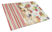 Load image into Gallery viewer, Miniature Bull Terrier Vegetables Glass Cutting Board
