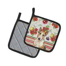 Load image into Gallery viewer, Tricolor Miniature Bull Terrier Vegetables Pair of Pot Holders
