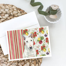 Load image into Gallery viewer, White Miniature Bull Terrier Vegetables Greeting Cards Pack of 8