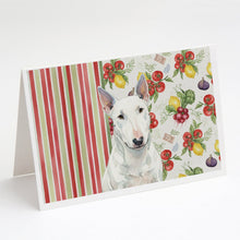 Load image into Gallery viewer, White Miniature Bull Terrier Vegetables Greeting Cards Pack of 8