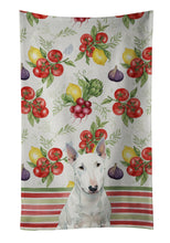 Load image into Gallery viewer, White Miniature Bull Terrier Vegetables Kitchen Towel