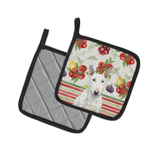 Load image into Gallery viewer, White Miniature Bull Terrier Vegetables Pair of Pot Holders