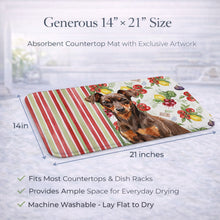 Load image into Gallery viewer, Chocolate and Rust Miniature Pinscher Min Pin Vegetables Dish Drying Mat