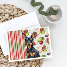 Load image into Gallery viewer, Black and Tan Miniature Pinscher Vegetables Greeting Cards Pack of 8