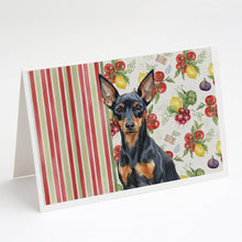 Load image into Gallery viewer, Black and Tan Miniature Pinscher Vegetables Greeting Cards Pack of 8