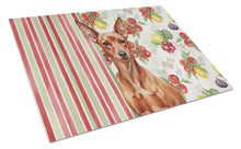 Load image into Gallery viewer, Red Miniature Pinscher Min Pin Vegetables Glass Cutting Board