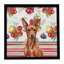 Load image into Gallery viewer, Red Miniature Pinscher Min Pin Vegetables Framed Metal Print