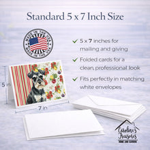 Load image into Gallery viewer, Black &amp; Silver Miniature Schnauzer Vegetables Greeting Cards Pack of 8