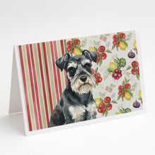 Load image into Gallery viewer, Black &amp; Silver Miniature Schnauzer Vegetables Greeting Cards Pack of 8