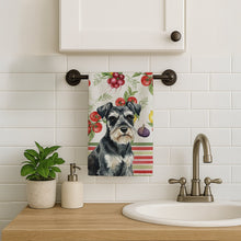Load image into Gallery viewer, Black &amp; Silver Miniature Schnauzer Vegetables Kitchen Towel