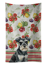 Load image into Gallery viewer, Black &amp; Silver Miniature Schnauzer Vegetables Kitchen Towel