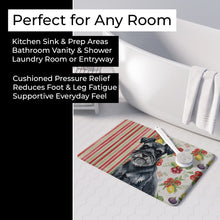 Load image into Gallery viewer, Black Miniature Schnauzer Vegetables Memory Foam Kitchen Mat
