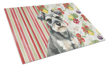 Load image into Gallery viewer, Miniature Schnauzer Vegetables Glass Cutting Board