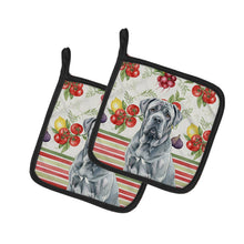 Load image into Gallery viewer, Blue Neapolitan Mastiff Vegetables Pair of Pot Holders