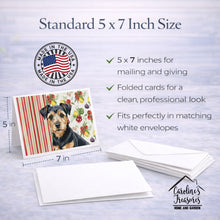 Load image into Gallery viewer, Black and Tan Norfolk Terrier Vegetables Greeting Cards Pack of 8