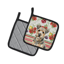 Load image into Gallery viewer, Grizzle and Tan Norfolk Terrier Vegetables Pair of Pot Holders