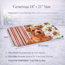 Load image into Gallery viewer, Red Norfolk Terrier Vegetables Dish Drying Mat