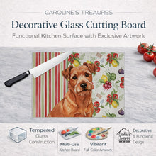 Load image into Gallery viewer, Red Norfolk Terrier Vegetables Glass Cutting Board