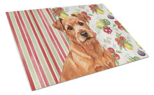 Load image into Gallery viewer, Red Norfolk Terrier Vegetables Glass Cutting Board