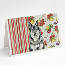 Load image into Gallery viewer, Norwegian Elkhound Vegetables Greeting Cards Pack of 8