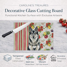 Load image into Gallery viewer, Norwegian Elkhound Vegetables Glass Cutting Board