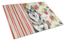 Load image into Gallery viewer, Norwegian Elkhound Vegetables Glass Cutting Board