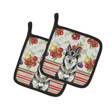 Load image into Gallery viewer, Norwegian Elkhound Vegetables Pair of Pot Holders