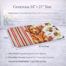Load image into Gallery viewer, Copper Nova Scotia Duck Tolling Retriever Vegetables Dish Drying Mat