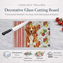 Load image into Gallery viewer, Orange Nova Scotia Duck Tolling Retriever Vegetables Glass Cutting Board