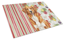 Load image into Gallery viewer, Orange Nova Scotia Duck Tolling Retriever Vegetables Glass Cutting Board