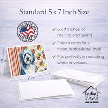 Load image into Gallery viewer, Blue and White Old English Sheepdog Vegetables Greeting Cards Pack of 8