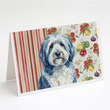 Load image into Gallery viewer, Blue and White Old English Sheepdog Vegetables Greeting Cards Pack of 8