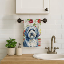 Load image into Gallery viewer, Blue and White Old English Sheepdog Vegetables Kitchen Towel