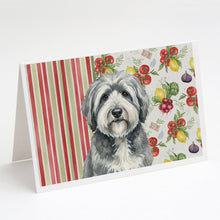 Load image into Gallery viewer, Gray and White Old English Sheepdog Vegetables Greeting Cards Pack of 8