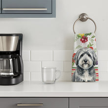 Load image into Gallery viewer, Gray and White Old English Sheepdog Vegetables Kitchen Towel