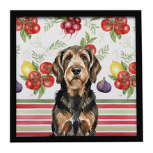 Load image into Gallery viewer, Black and Tan Otterhound Vegetables Framed Metal Print