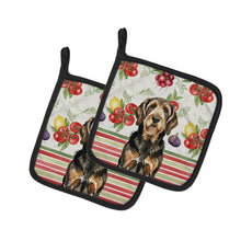 Load image into Gallery viewer, Black and Tan Otterhound Vegetables Pair of Pot Holders