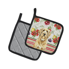 Load image into Gallery viewer, Wheaten and Tan Otterhound Vegetables Pair of Pot Holders