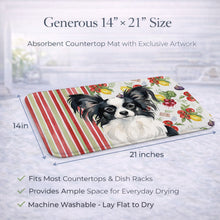 Load image into Gallery viewer, Black and White Papillon Vegetables Dish Drying Mat