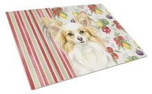 Load image into Gallery viewer, Lemon and White Papillon Vegetables Glass Cutting Board