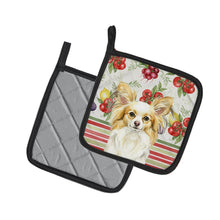 Load image into Gallery viewer, Lemon and White Papillon Vegetables Pair of Pot Holders
